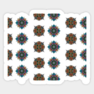 Hippie Bohemian Summer Vacation Colorful Indian Mandala FaceMask Sticker